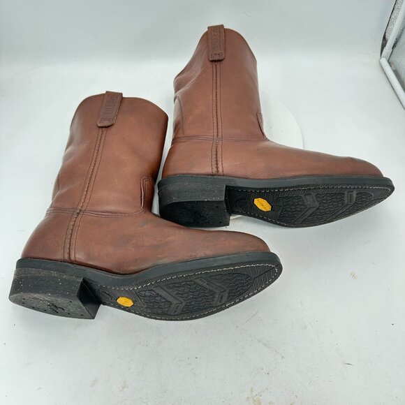 Red Wing 2214 Men Size 10.5 E3 Pecos Brown Leather Vibram Sole Hard Toe Boot - Picture 6 of 14